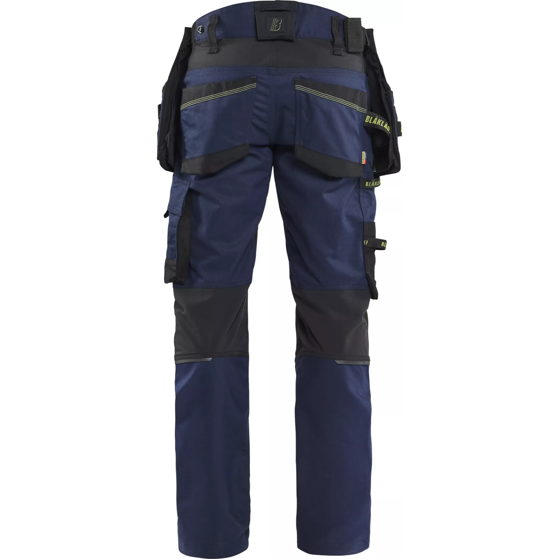 Blaklader 197011498633, STRIKER Craftsman Work Trousers with Stretch, Dark Navy/High Vis Yellow, image 4