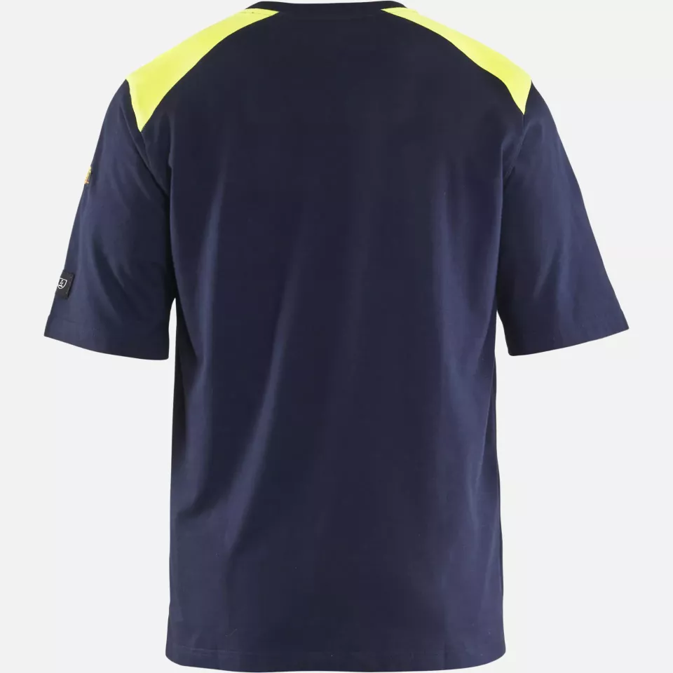 Blaklader 347617378933, Flame Resistant T-Shirt, Navy Blue/ Yellow, image 4, gallery thumbnail