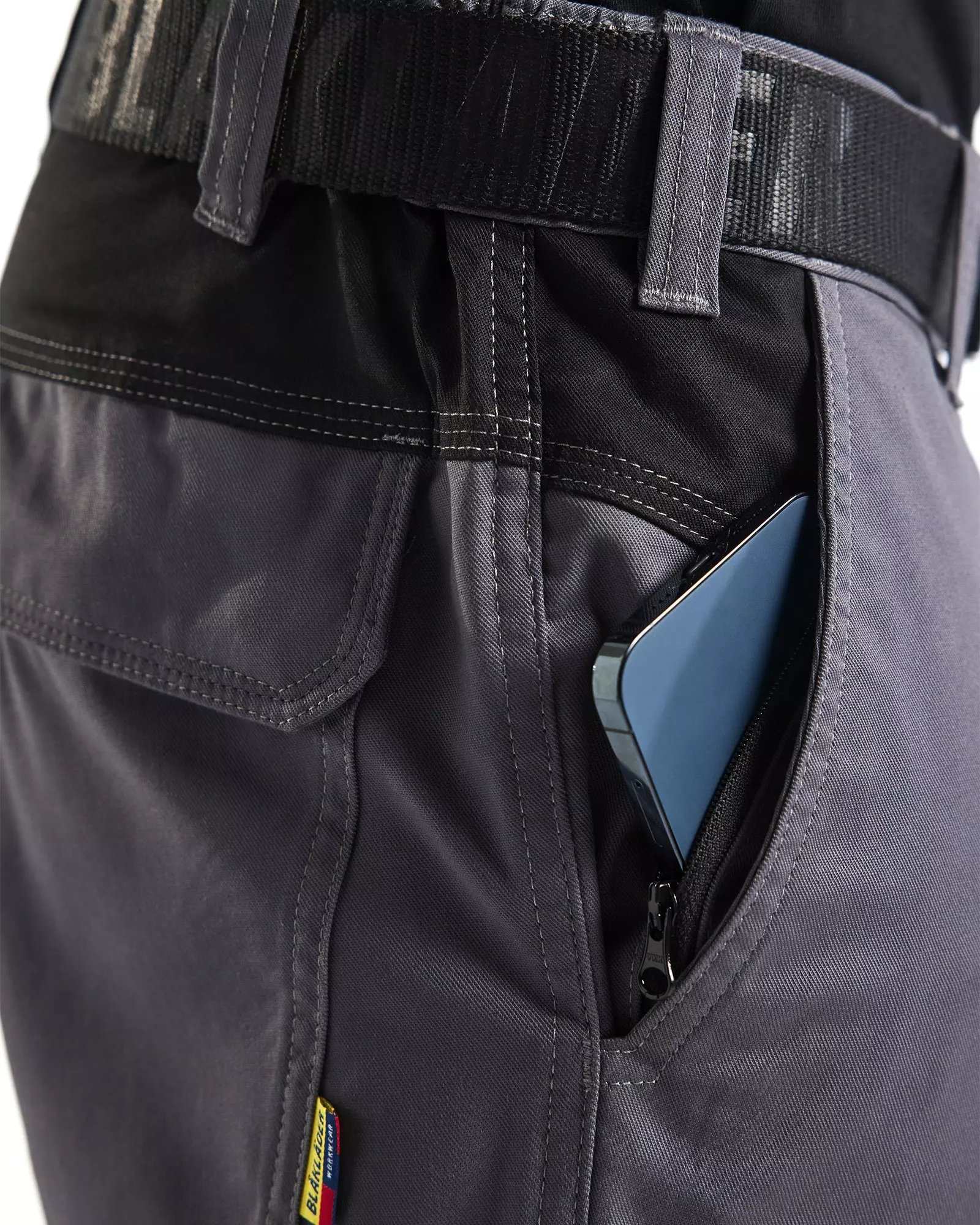 Blaklader 144818329699, Industry Stretch Work Trousers with Knee Pad Pockets, Medium Grey/Black, image 7