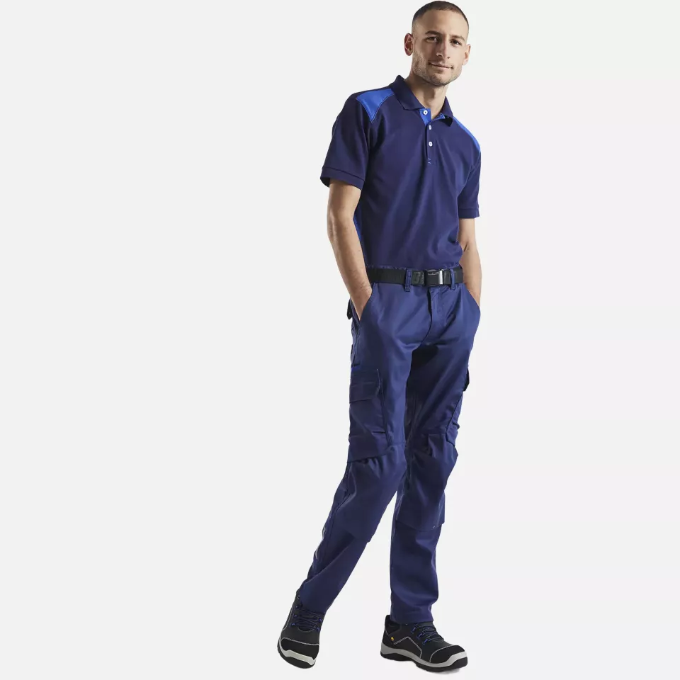 Blaklader 144818328985, Industry Stretch Work Trousers with Knee Pad Pockets, Navy Blue/Royal Blue, image 5, gallery thumbnail