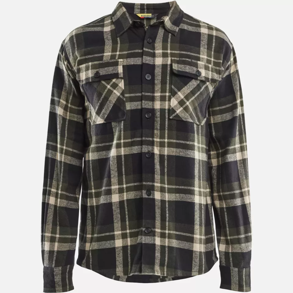 Blaklader 328811684298, Flannel Shirt, Forest Green/Black, image 1, gallery thumbnail