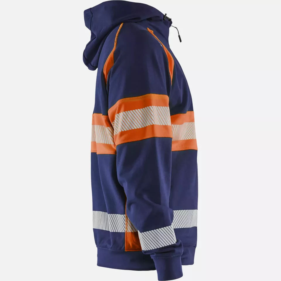 Blaklader 355211588953, High Vis Hoodie Jacket, Navy Blue/Orange, image 2, gallery thumbnail