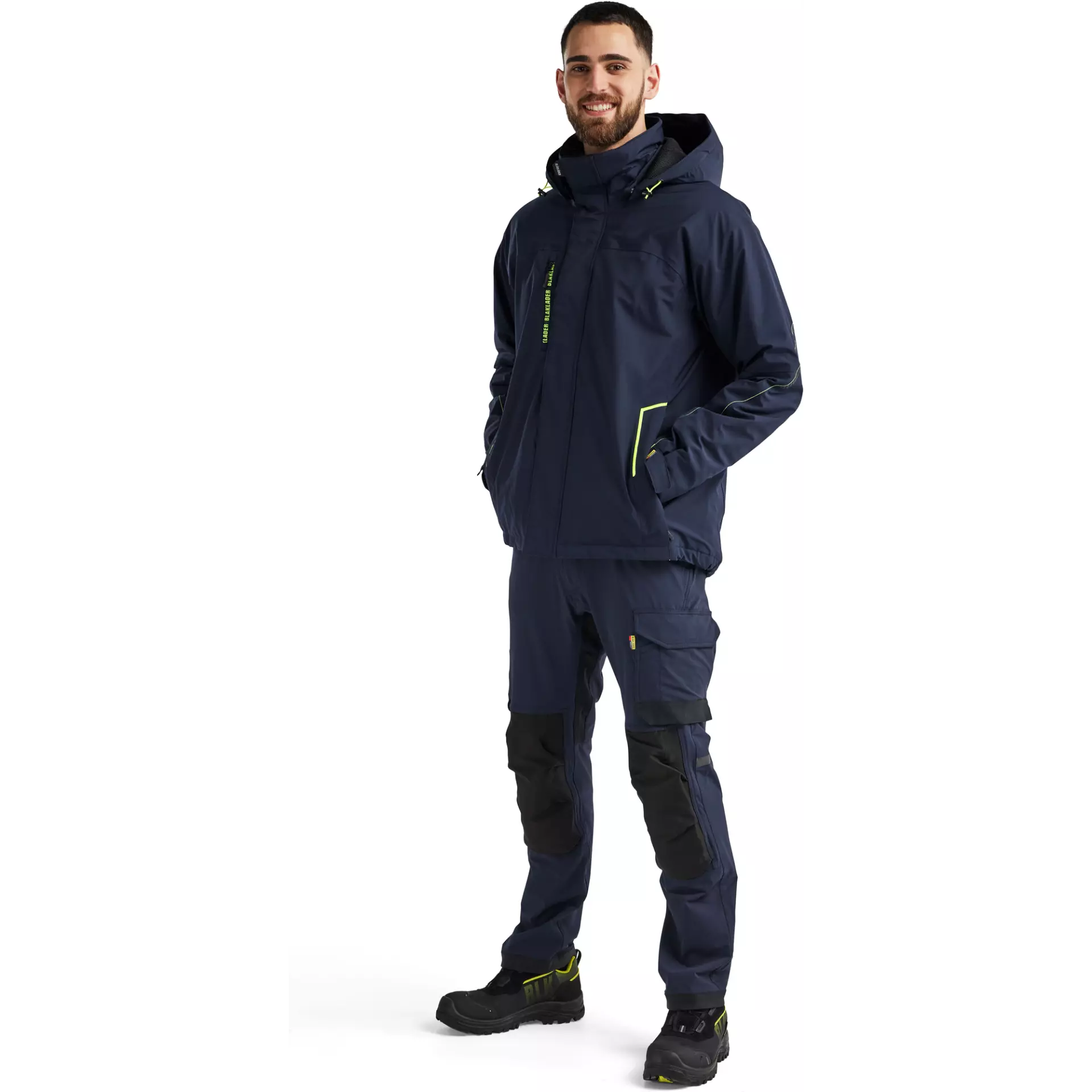 Blaklader 448419178633, Lined Lightweight Stretch Winter Jacket, Dark Navy Blue/Yellow, image 5