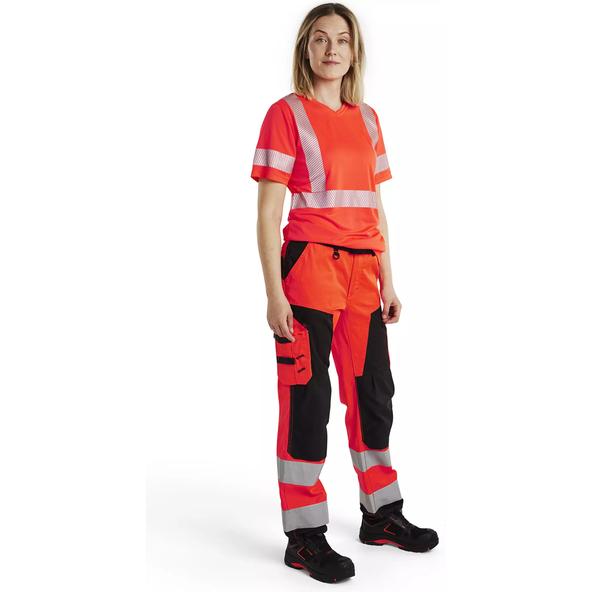 Blaklader 715518115599, High Vis Damen Arbeitshose, Rot/Schwarz, image 5