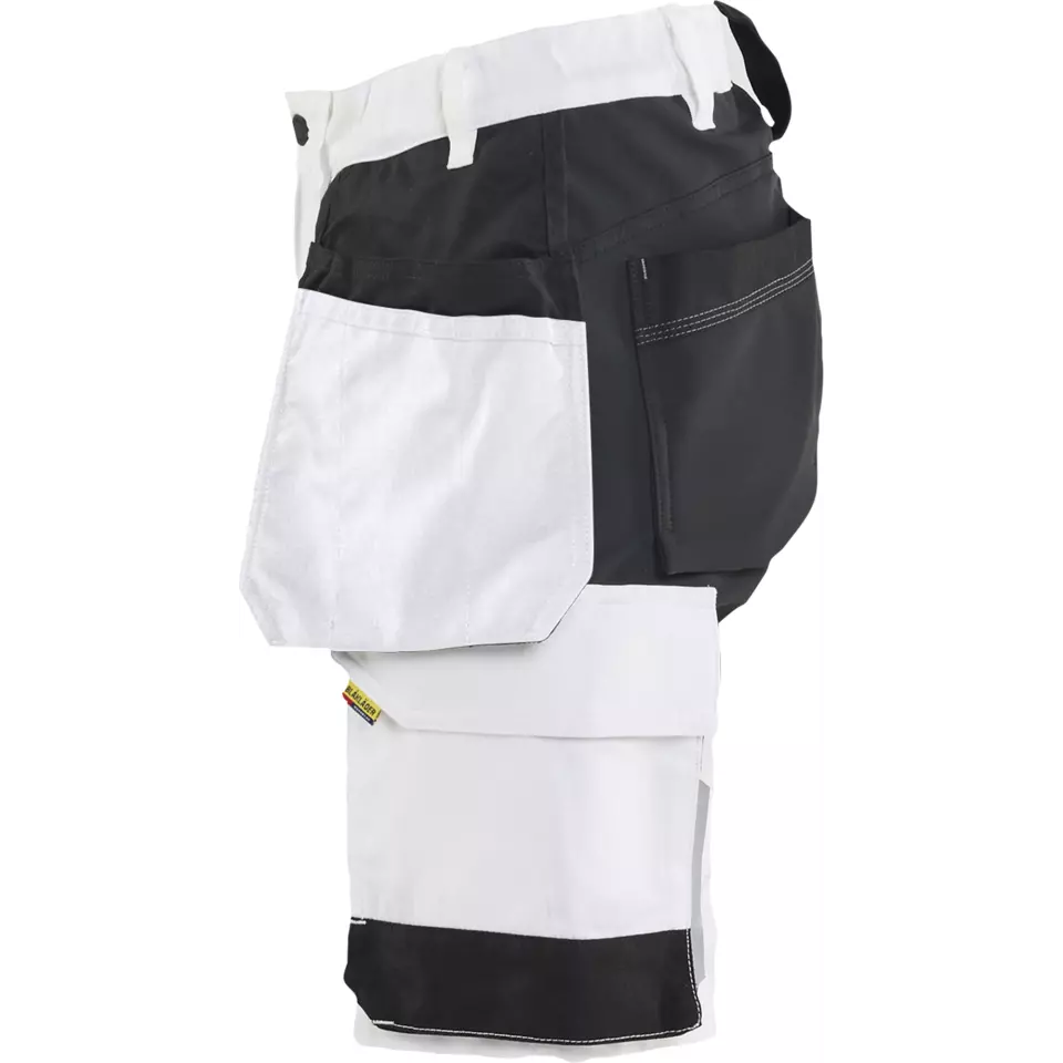 Blåkläder 723318321099, Women's Stretch Painter Shorts, White/Black, image 3, gallery thumbnail