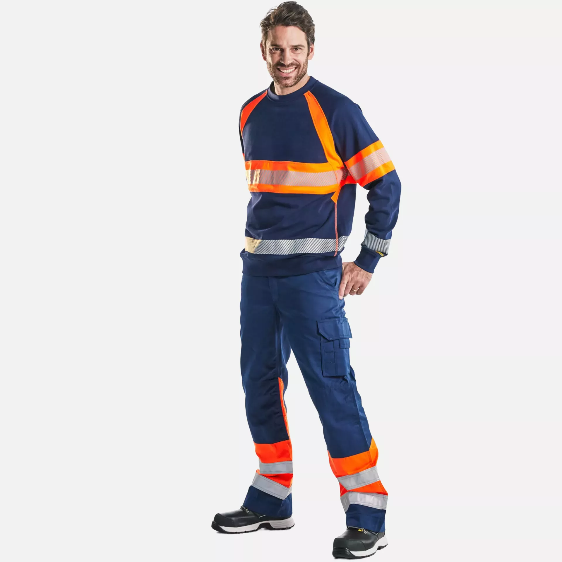 Blaklader 335911588953, High Vis Sweatshirt, Navy Blue/Orange, image 5