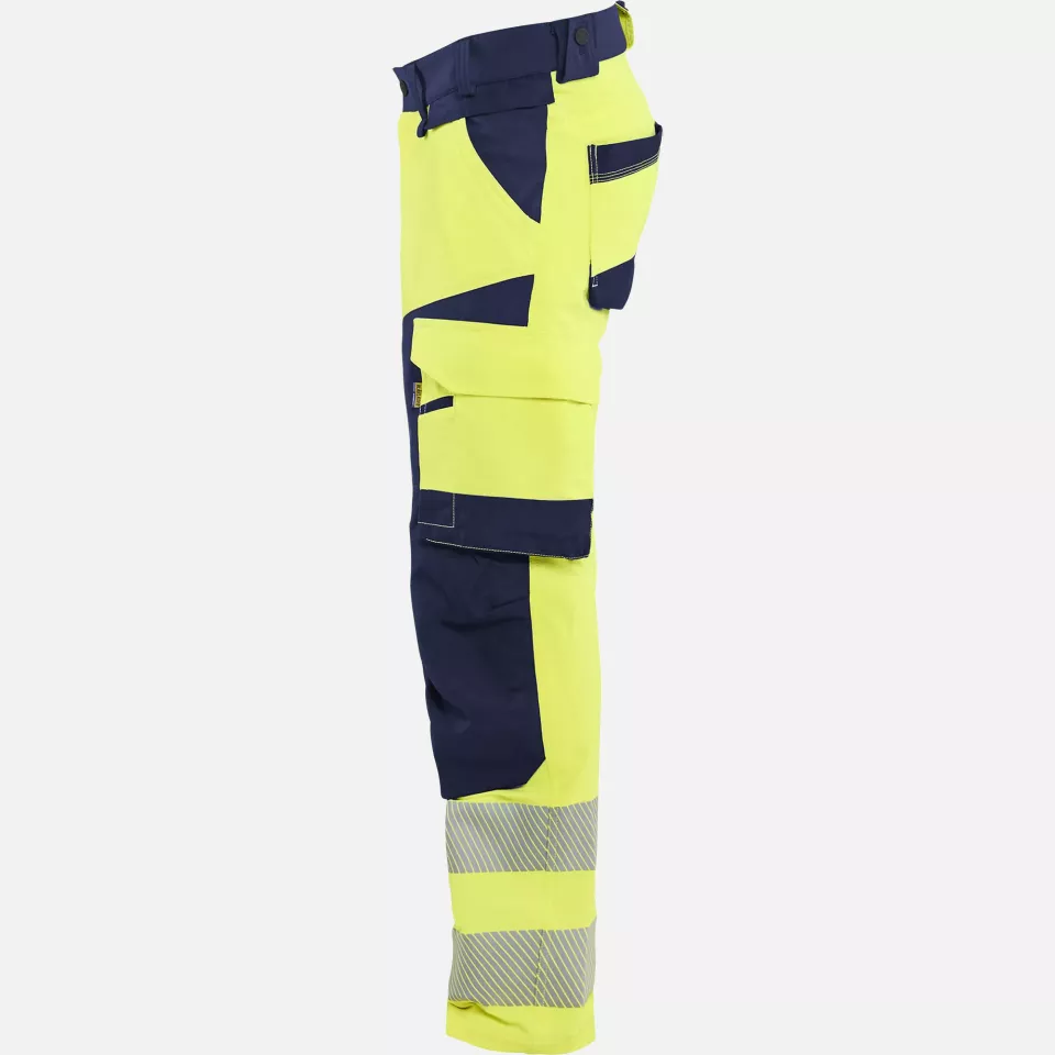 Blaklader 112416483389, Hi-Vis Work Trousers 4-Way Stretch, Hi-Vis Yellow/Navy Blue, image 3, gallery thumbnail