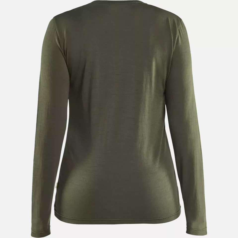 Blaklader 353917434209, Damen Merinowolle Langarm-T-Shirt, Waldgrün, image 4, gallery thumbnail