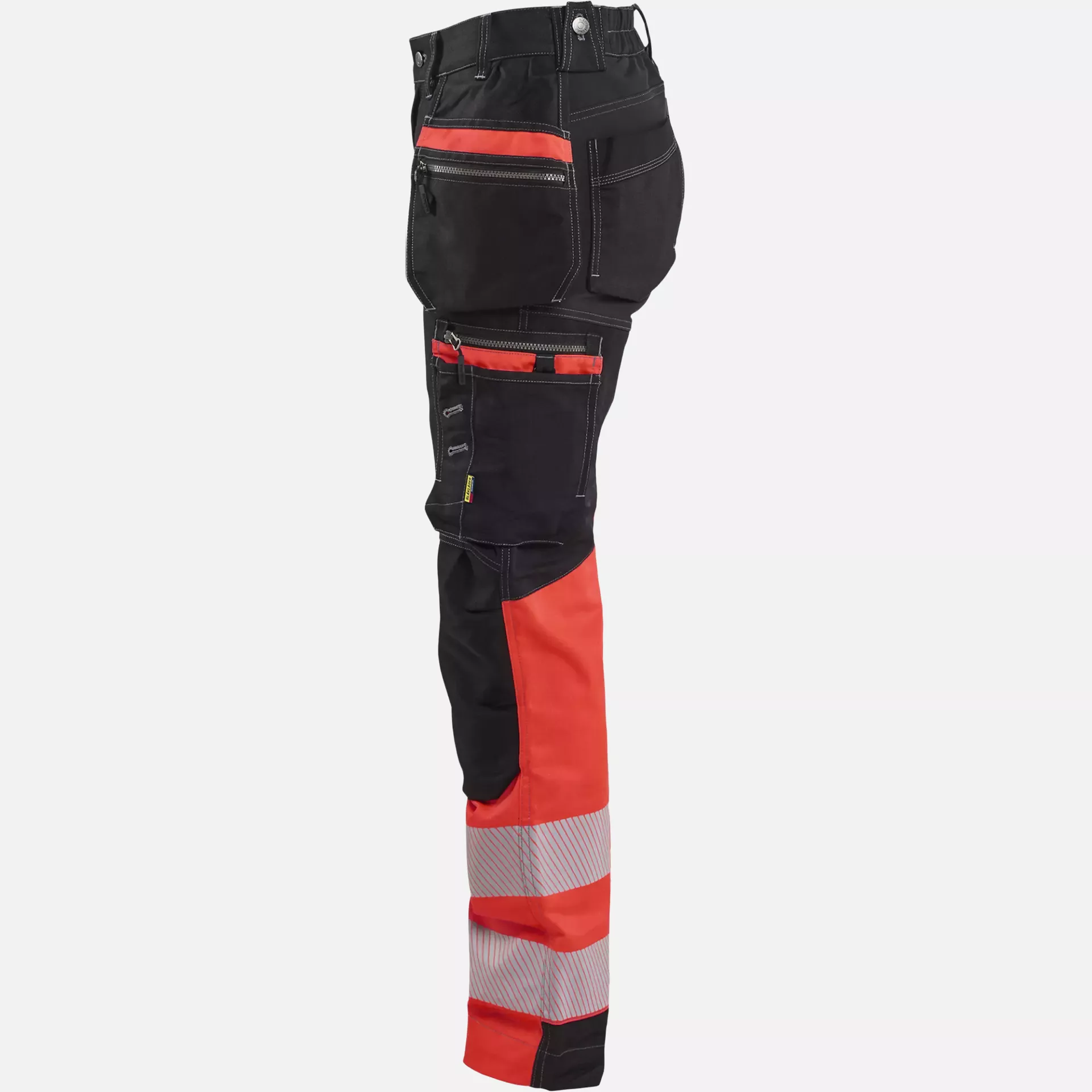 Blaklader 719613709955, High Vis Ladies Stretch Work Trousers, Black/High Vis Red, image 2
