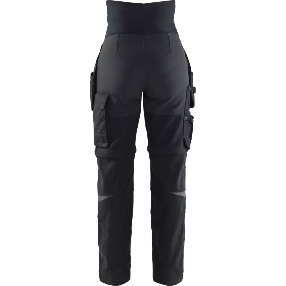 Blåkläder 710313449900, Zip-Off Craftsman Maternity Trousers, Black, image 4, gallery thumbnail