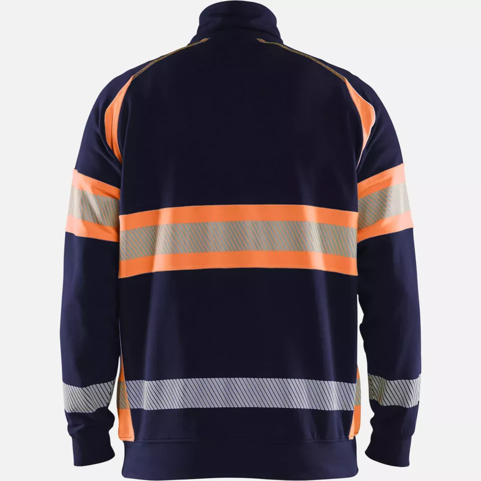 Blaklader 355311588953, High Vis Sweatshirt, Navy Blue/Orange, image 4, gallery thumbnail