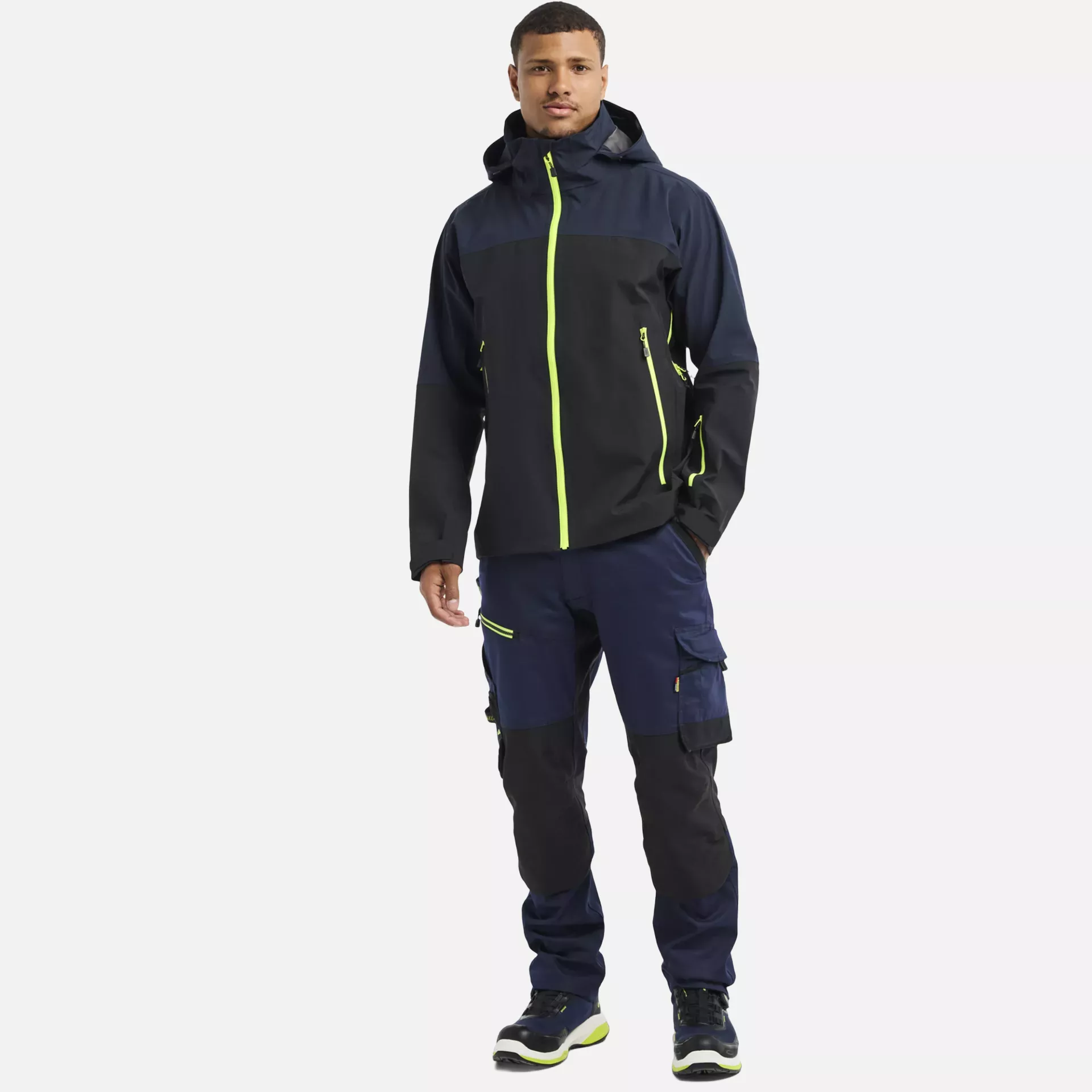 Blaklader 498019168633, Striker Shell Jacket Stretch, Dark Navy/High Vis Yellow, image 6