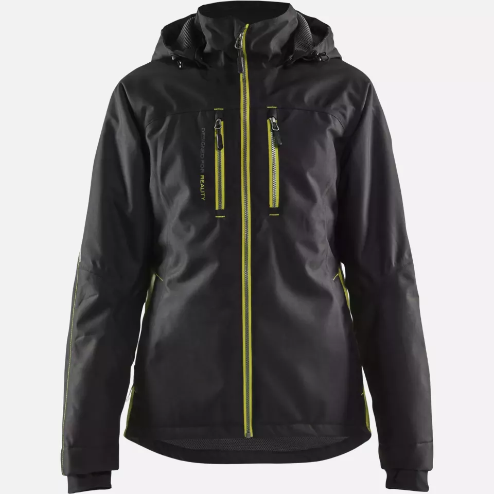 Blaklader 497219779933, Women's Lined Lightweight Winter Jacket, Black/Yellow, image 1, gallery thumbnail