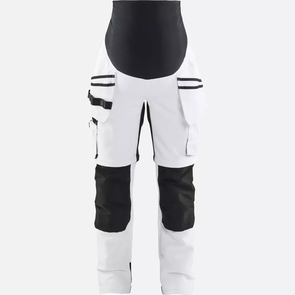 Blaklader 710216421099, Zip-Off Painter Maternity Trousers, White/Black, image 1, gallery thumbnail