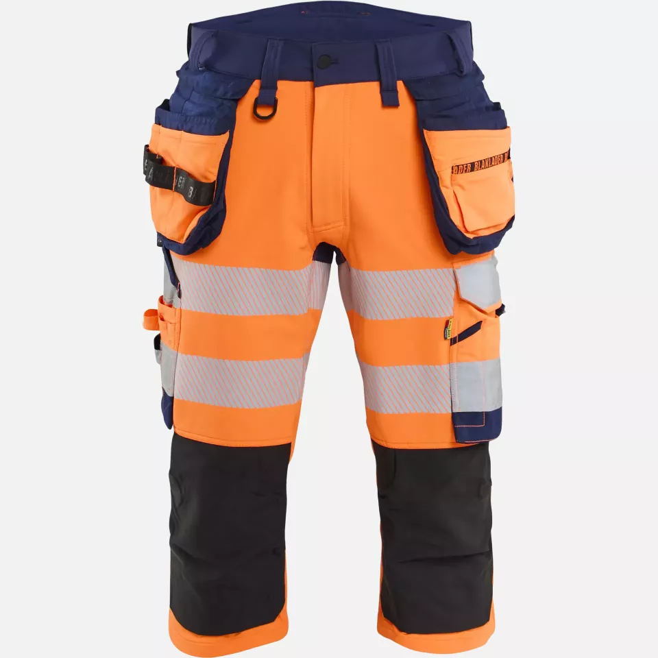 Blaklader 112316485389, High Vis 4-Way Stretch Pirate Trousers, Orange/Navy Blue, image 1, gallery thumbnail