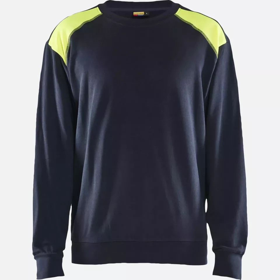 Blaklader 358011588633, Sweatshirt, Dark Navy/Yellow, image 1, gallery thumbnail