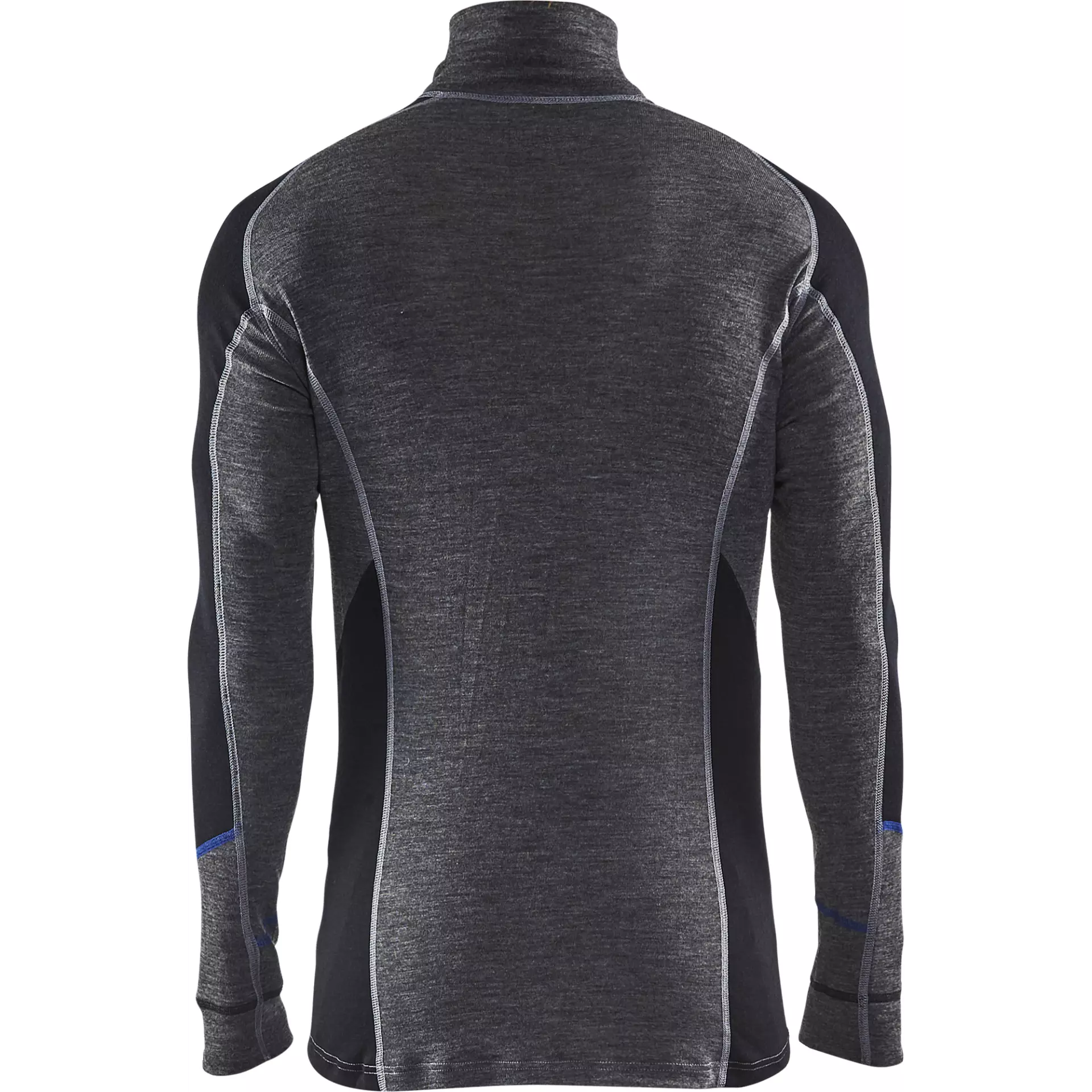 Blaklader 489917329699, Warm Merino Wool Zip Neck Undershirt, Medium Grey/Black, image 3