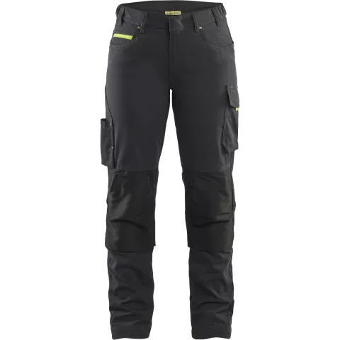 Blaklader Damen Stretch Arbeitshose, Schwarz/Gelb