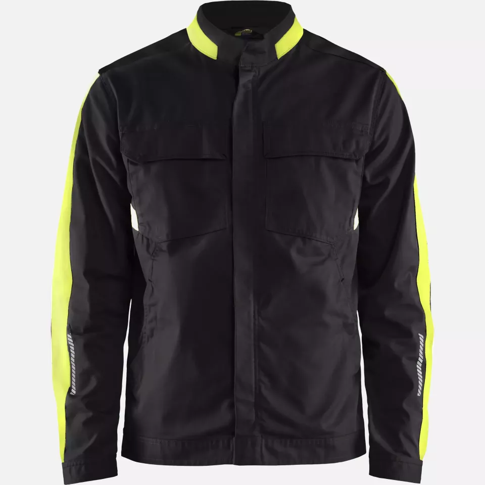 Blaklader 444418329933, Industry Stretch Jacket, Black/Yellow, image 1, gallery thumbnail