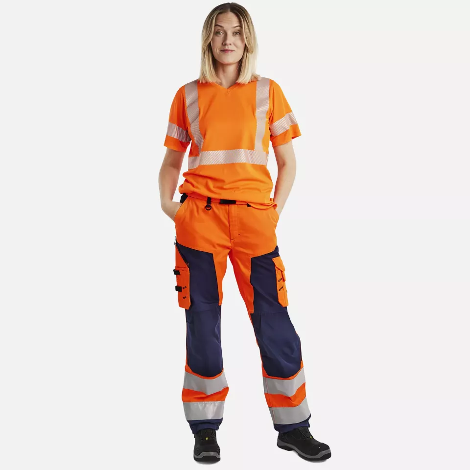 Blaklader 715518115389, High Vis Damen Arbeitshose, Orange/Marineblau, image 5, gallery thumbnail