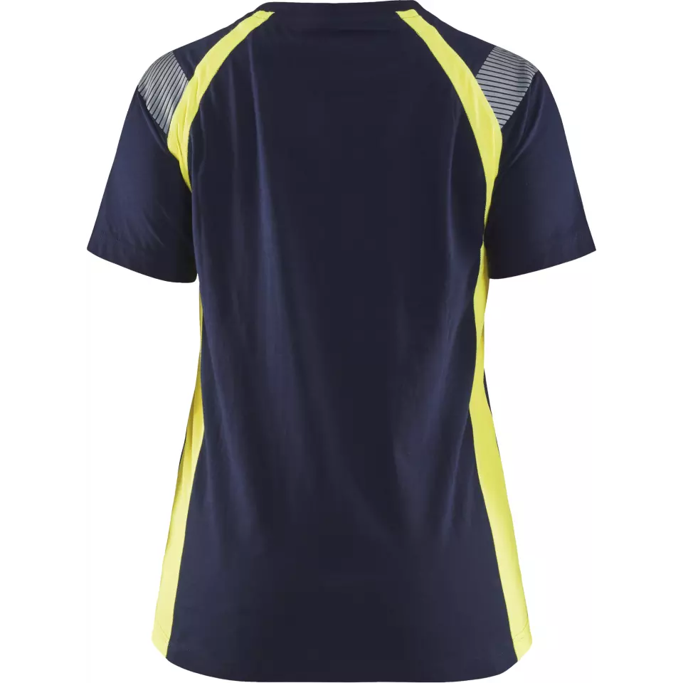 Blåkläder 340210308833, Women's T-Shirt, Navy Blue/Yellow, image 4, gallery thumbnail