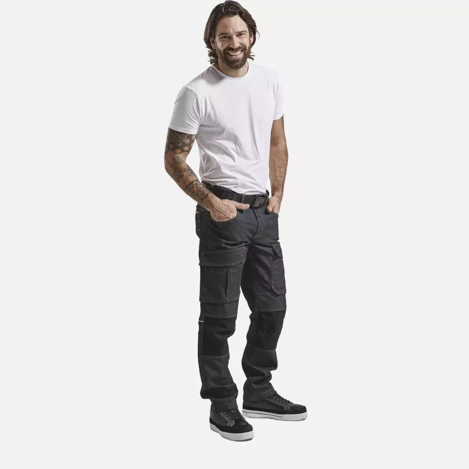 Blaklader 149711418999, Denim Stretch Work Trousers, Navy/Black, image 4, gallery thumbnail