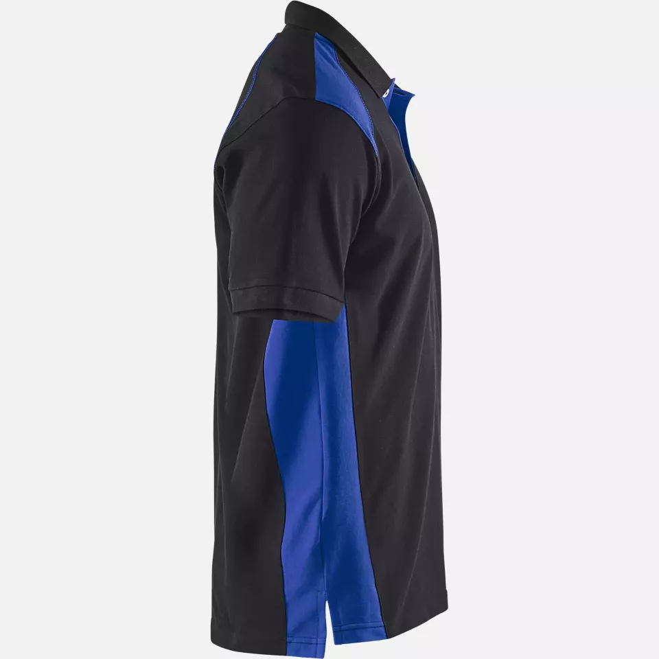 Blaklader 332410509985, Polo Shirt, Black/Cornflower Blue, image 2, gallery thumbnail
