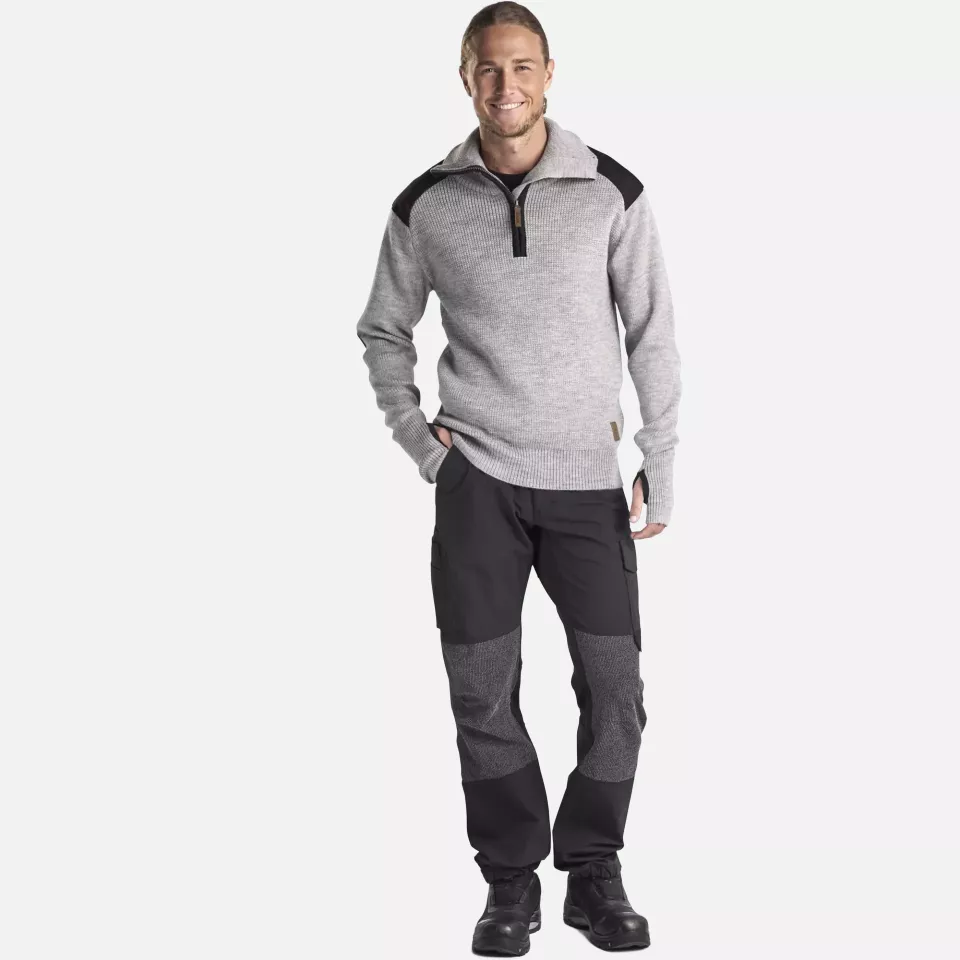 Blaklader 463010719098, Wool Sweatshirt, Grey Melange/Dark Grey, image 5, gallery thumbnail