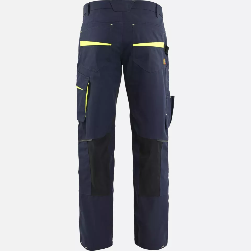 Blaklader 149513308633, Stretch Work Trousers, Dark Navy/Yellow, image 4, gallery thumbnail