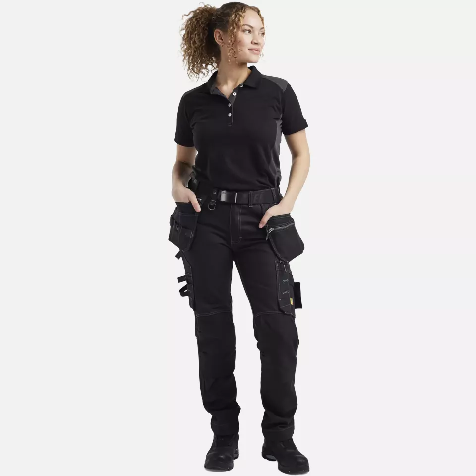 Blaklader 713013709900, Ladies Stretch Craftsman Work Trousers, Black, image 5, gallery thumbnail