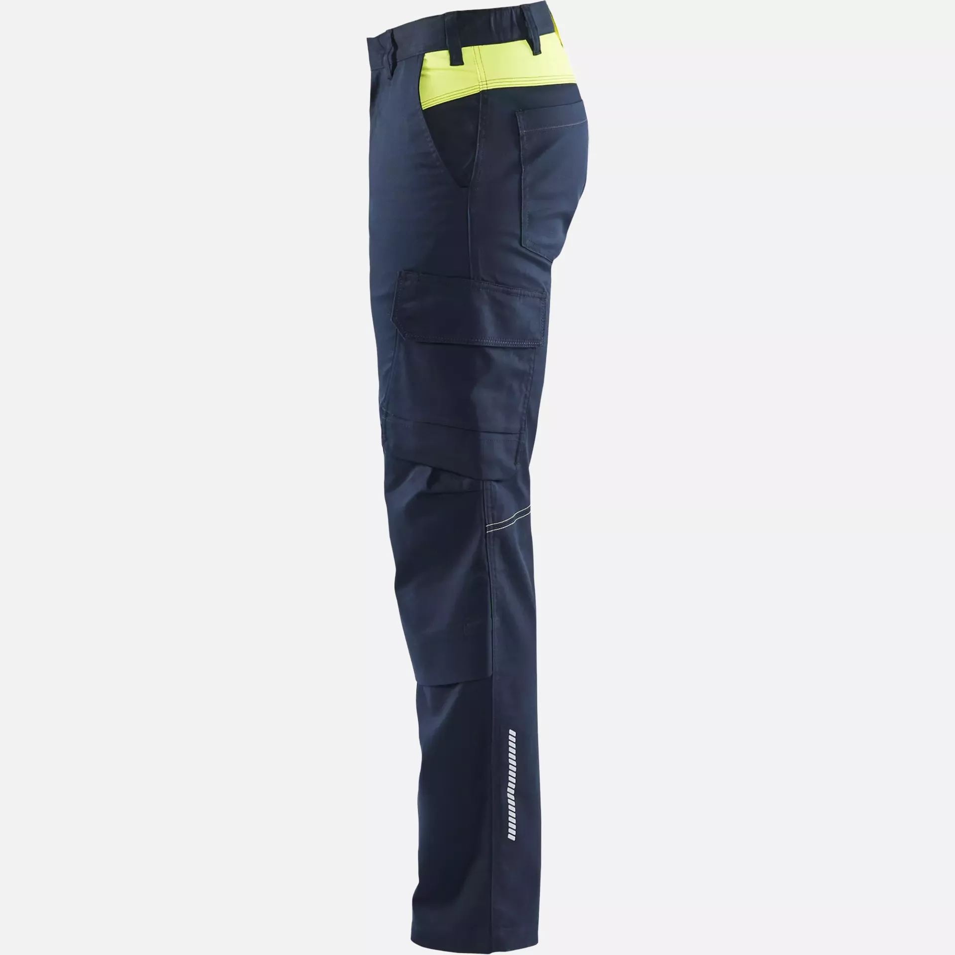 Blaklader 144818328633, Industry Stretch Work Trousers with Knee Pad Pockets, Dark Navy/Yellow, image 3