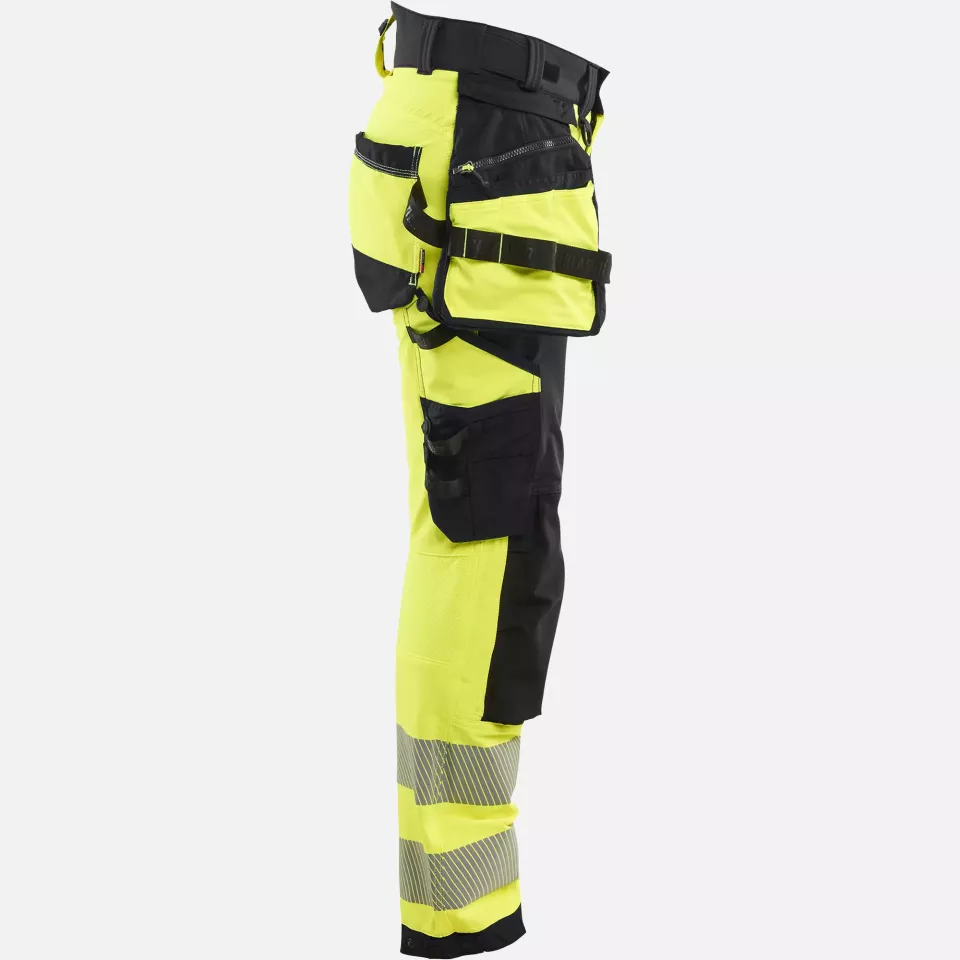 Blaklader 702216483399, High Vis Ladies 4-Way Stretch Trousers, Yellow/Black, image 2, gallery thumbnail