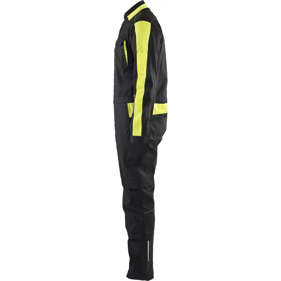 Blaklader 614418329933, Industrial Stretch Coverall, Black/Yellow, image 3, gallery thumbnail