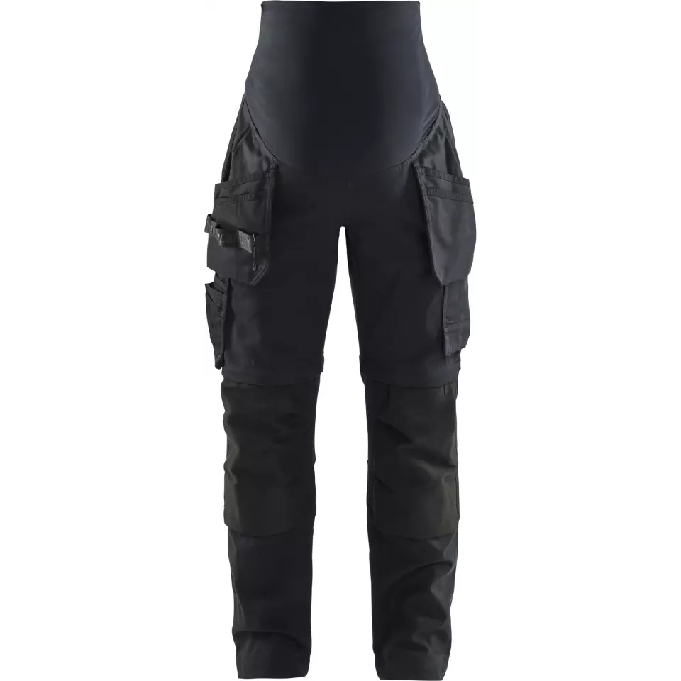 Blåkläder 710313449900, Zip-Off Craftsman Maternity Trousers, Black, image 1, gallery thumbnail