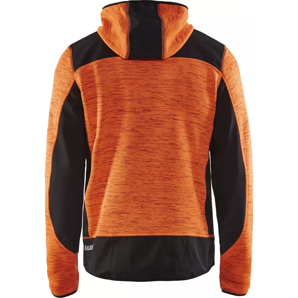 Blaklader 493021175399, Softshell Knitted Jacket, Orange/Black, image 4, gallery thumbnail