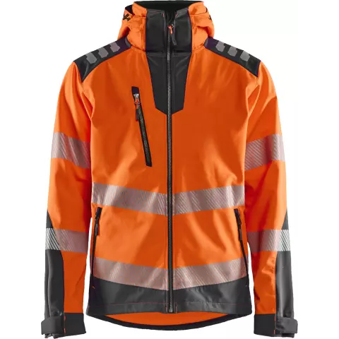 Blåkläder High Vis Softshell Jacket, Orange/Medium Grey