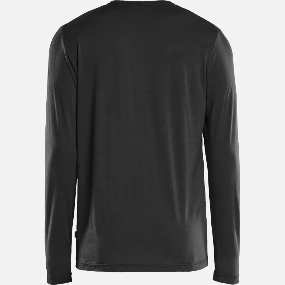 Blaklader 353817439900, Merino Wool Long Sleeve Shirt, Black, image 4, gallery thumbnail