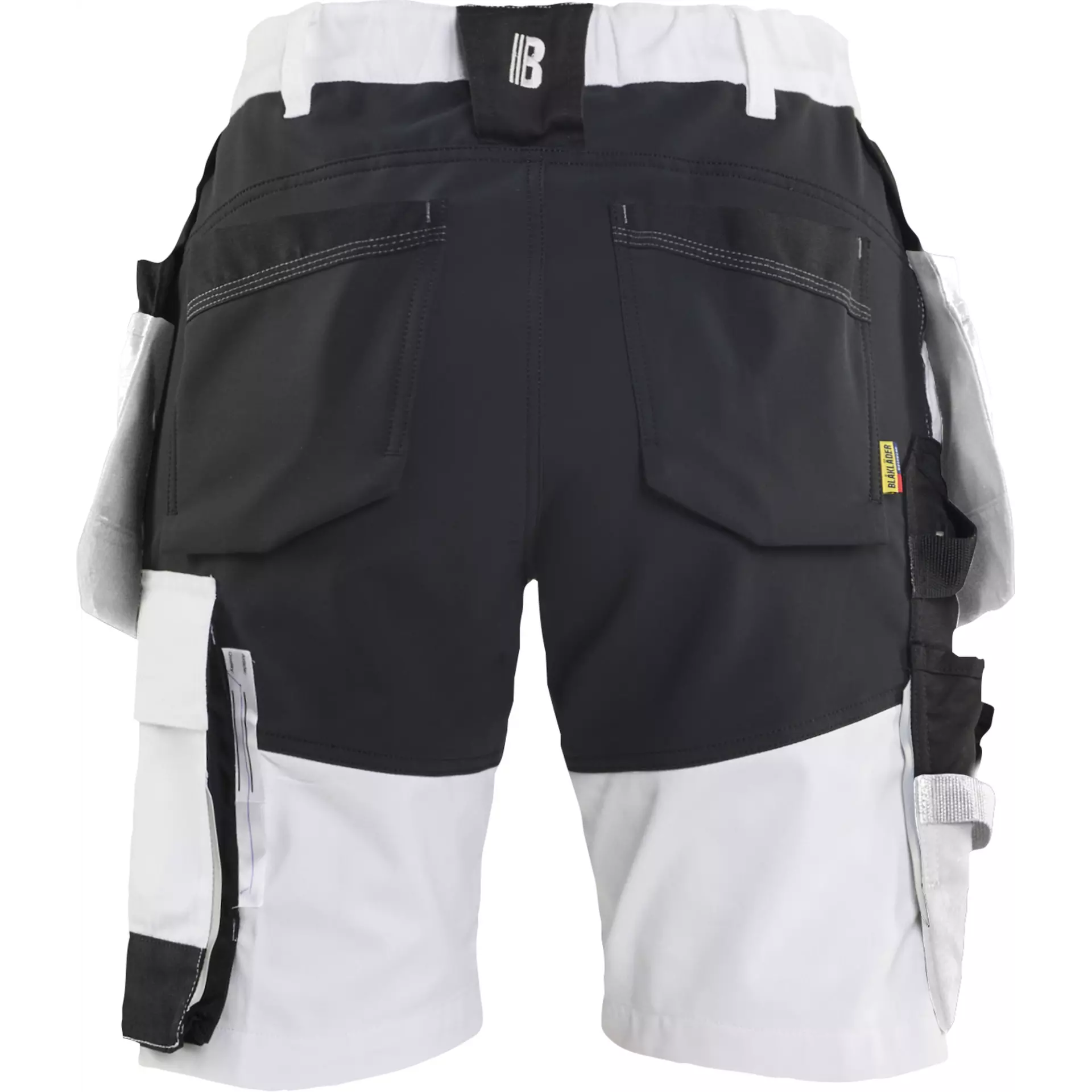Blåkläder 723318321099, Women's Stretch Painter Shorts, White/Black, image 4