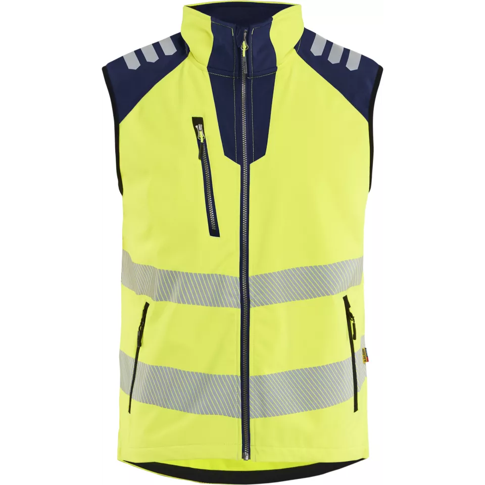 Blaklader 309125133389, High Vis Softshell Vest, High Vis Yellow/Navy Blue, image 1, gallery thumbnail