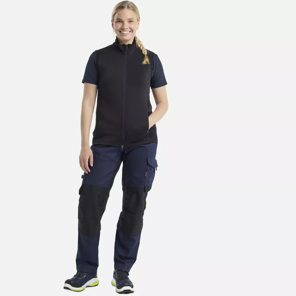 Blaklader 474625399900, STRIKER Ladies Fleece Vest, Black, image 5, gallery thumbnail