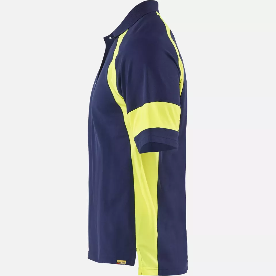Blaklader 352810508933, High Vis Polo Shirt, Navy Blue/ Yellow, image 3, gallery thumbnail