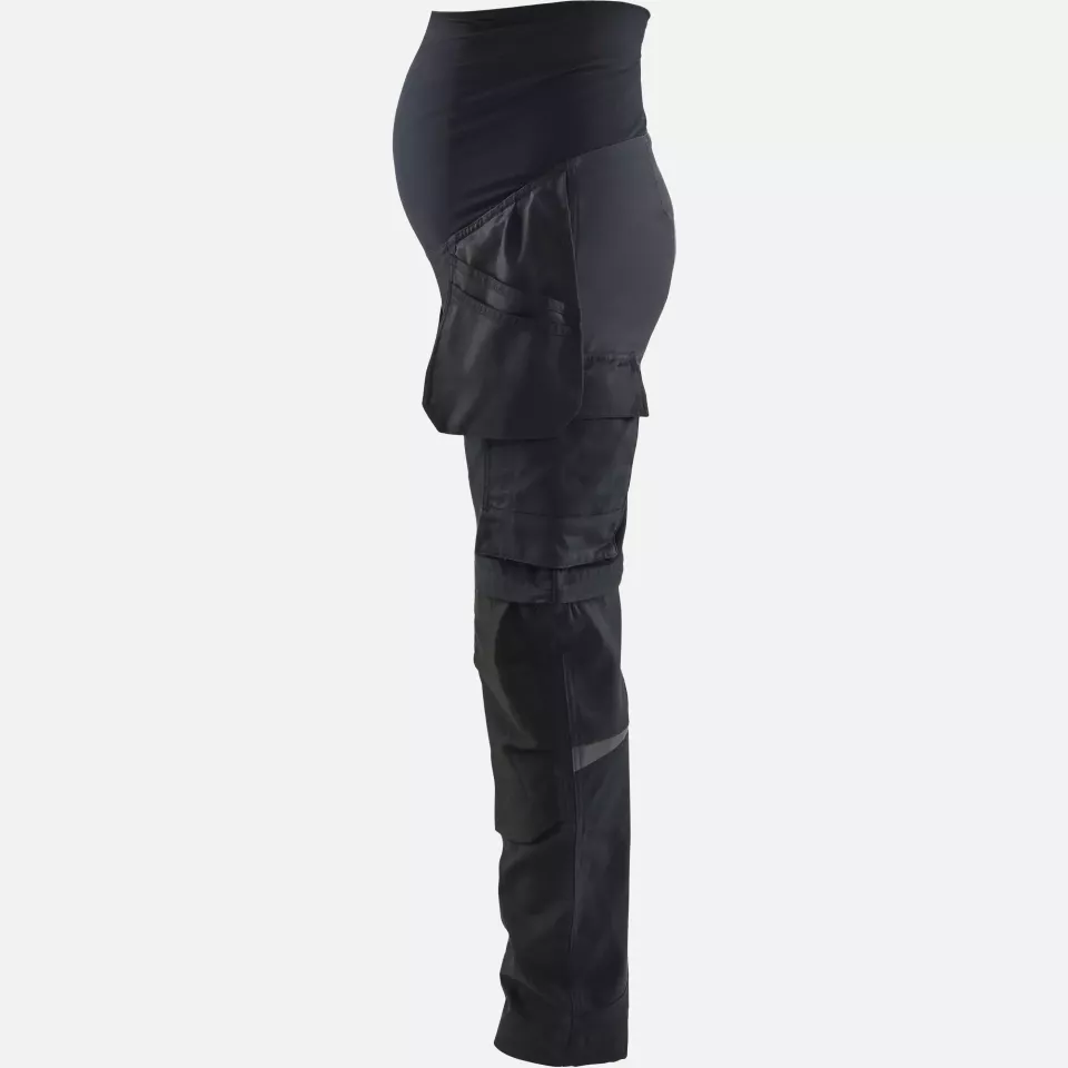 Blaklader 710313449900, Zip-Off Craftsman Maternity Trousers, Black, image 3, gallery thumbnail