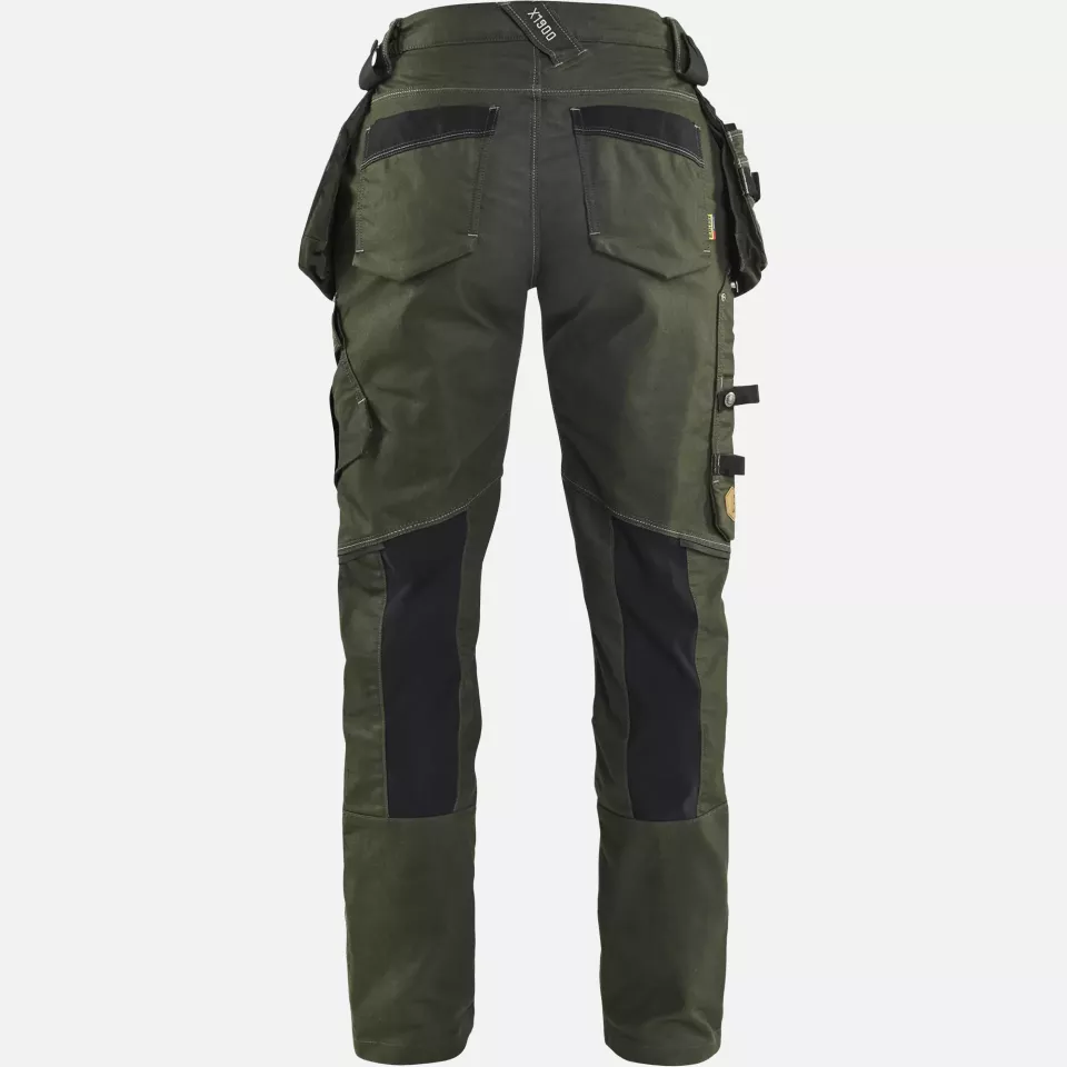 Blaklader 799011414298, X1900 Ladies Stretch Craftsman Work Trousers, Forest Green/Black, image 3, gallery thumbnail