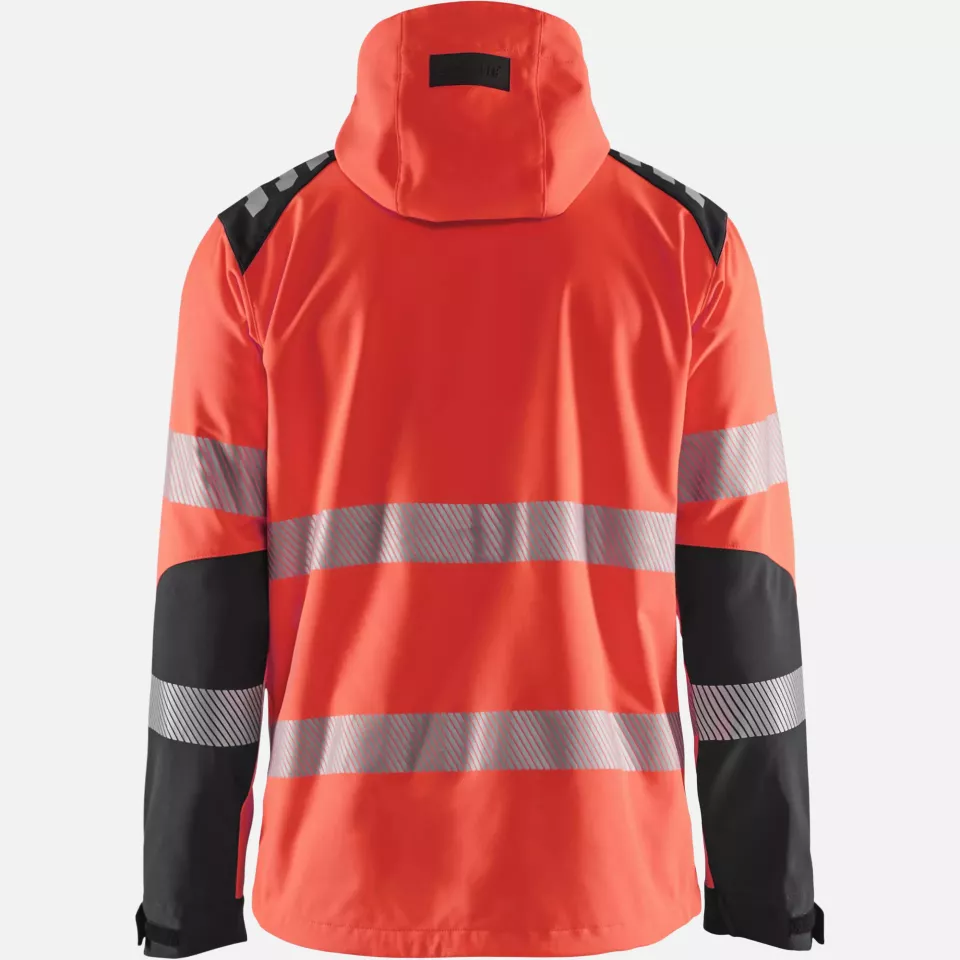 Blaklader 449125135599, High Vis Softshell Jacket, Red/Black, image 4, gallery thumbnail