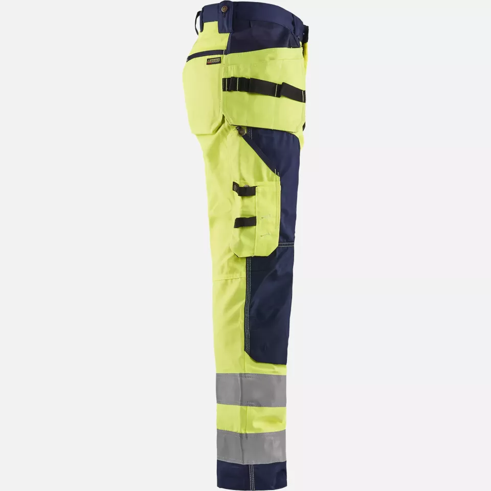 Blaklader 156818113389, High Vis Craftsman Work Trousers, Yellow/Navy Blue, image 2, gallery thumbnail