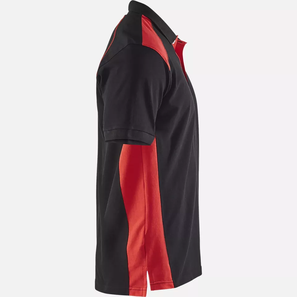 Blaklader 332410509956, Polo Shirt, Black/Red, image 2, gallery thumbnail