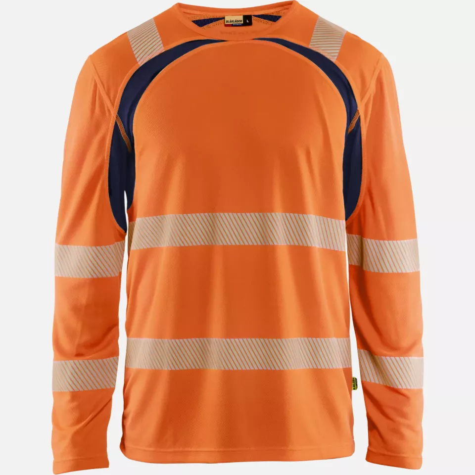 Blaklader 359910135389, High Vis UV Schutz Langarmshirt, Orange/Marineblau, image 1, gallery thumbnail