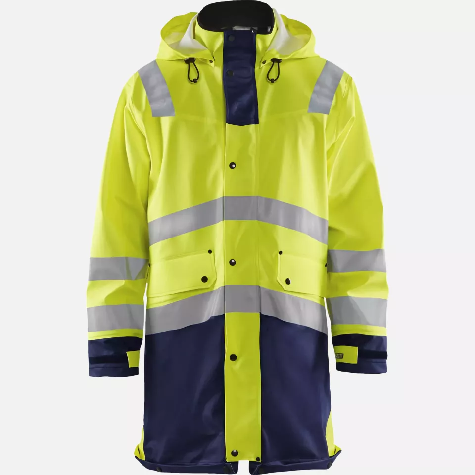 Blaklader 432620053389, High Vis Raincoat, Yellow/Navy, image 1, gallery thumbnail