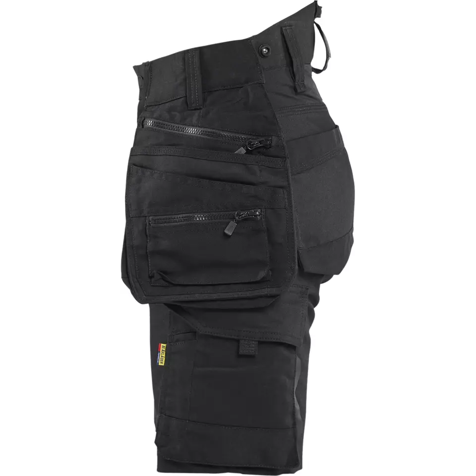 Blåkläder 717511499999, STRIKER Women's Stretch Trade Shorts, Black/Black, image 3, gallery thumbnail