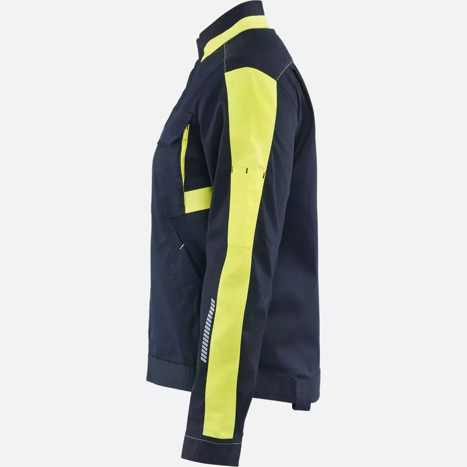 Blaklader 444318328633, Ladies Stretch Industrial Jacket, Dark Navy/Yellow, image 3, gallery thumbnail